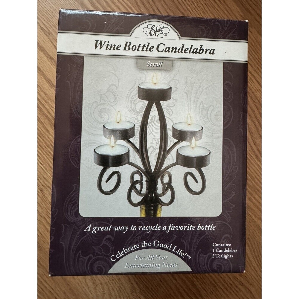Wine‎ Bottle Candelabra Scroll Candle Holder Tea Lights Epic Products New